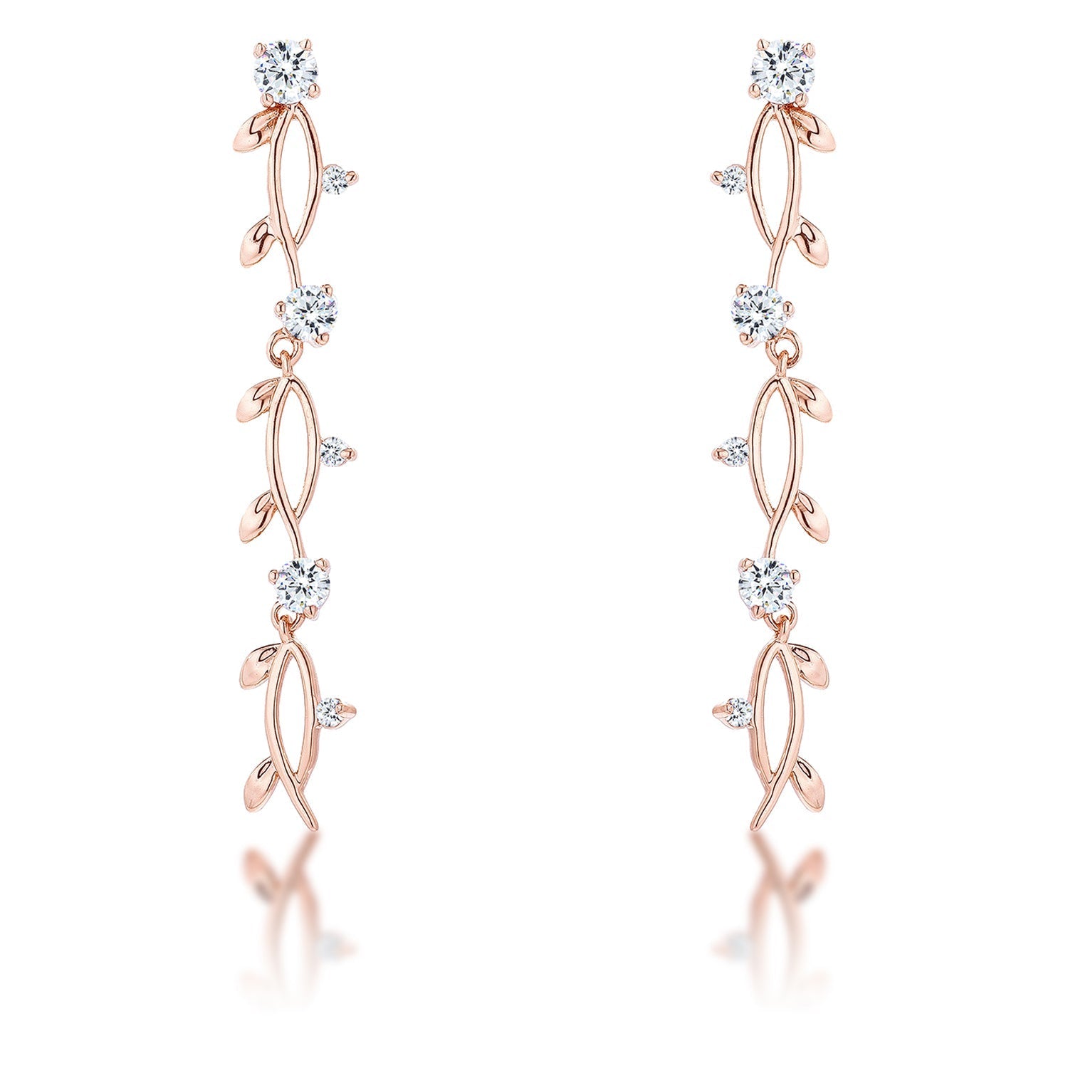 1.1Ct Vine Design Plated Earrings