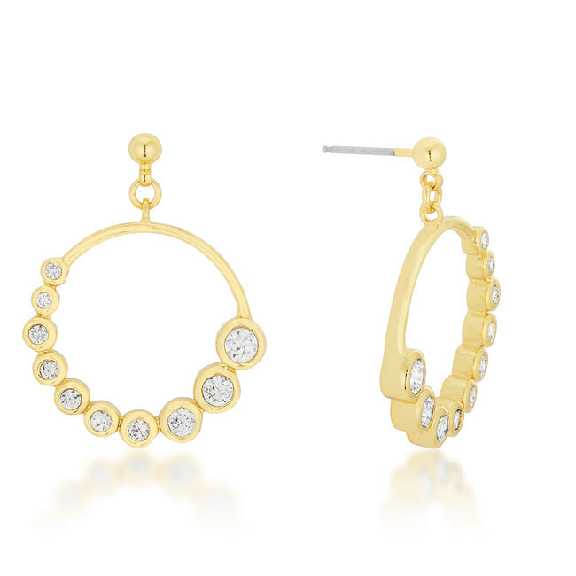 Graduated Cubic Zirconia Circle Earrings