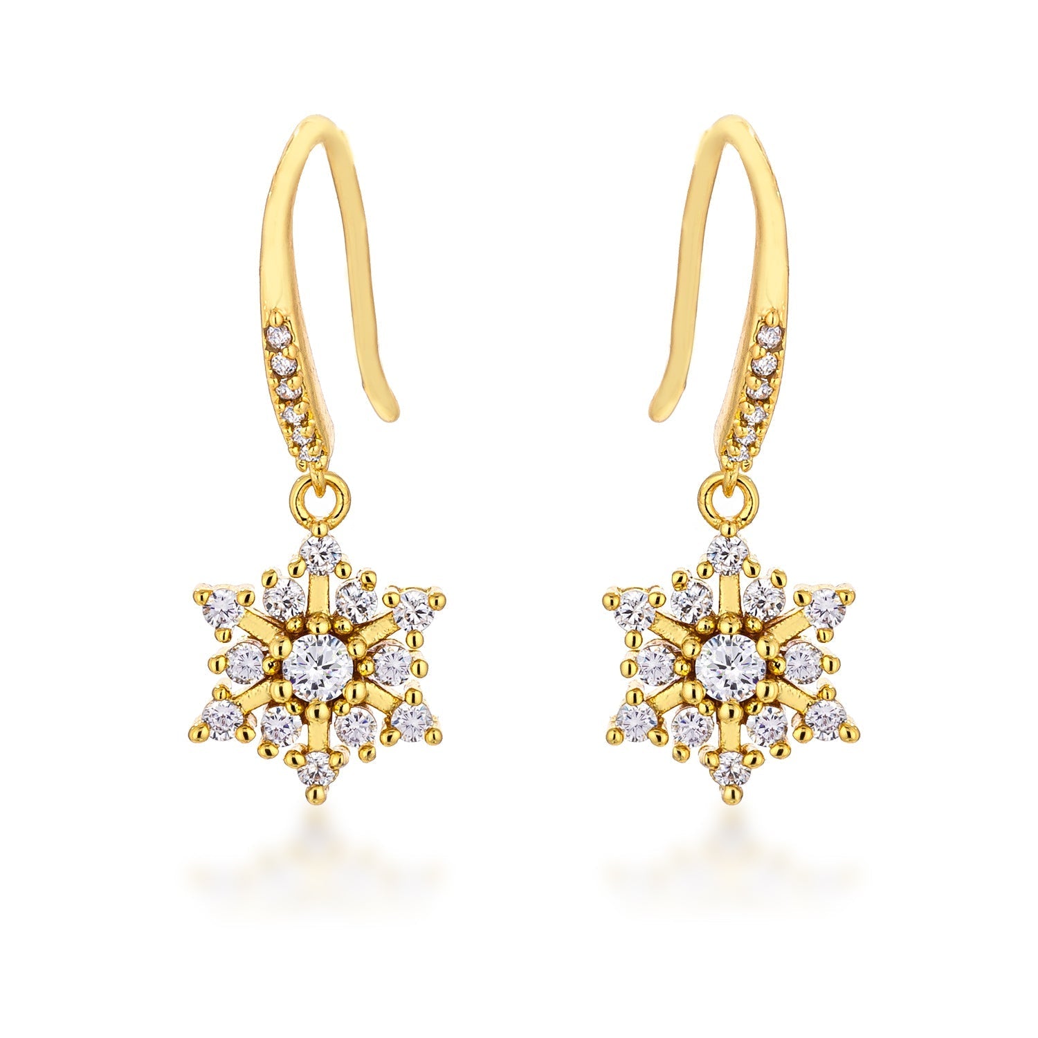 Dainty Snowflake Drop Earrings