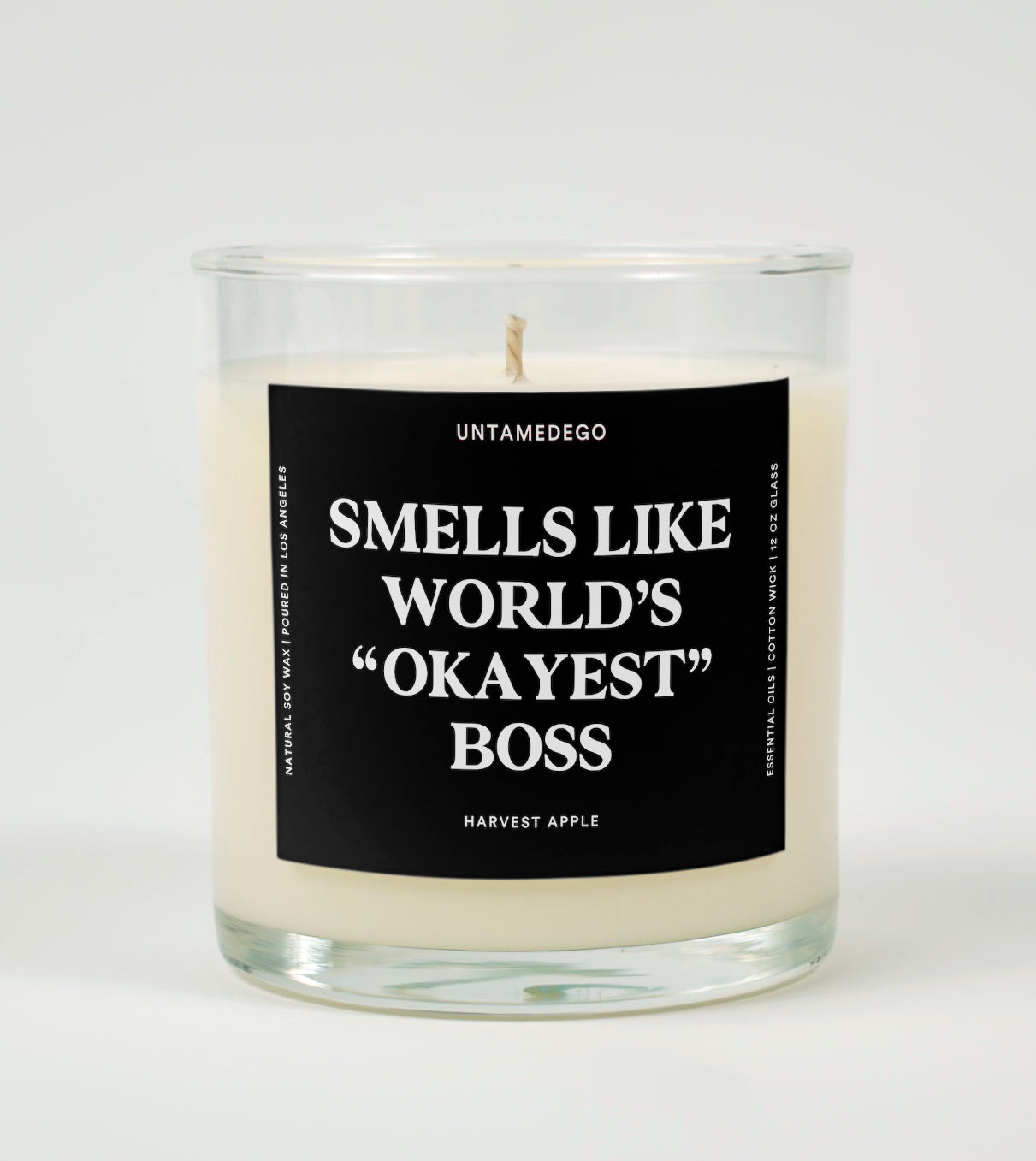 Smells Like World&amp;#39;s Okayest Boss Glass Candle