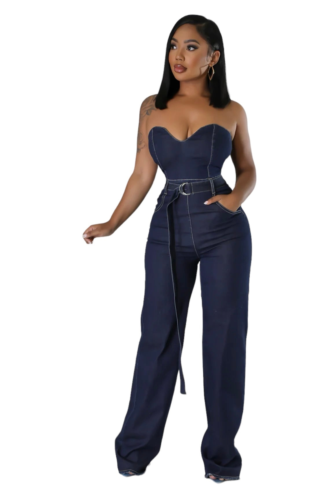 Denim Sweetheart Jumper w/ Belt