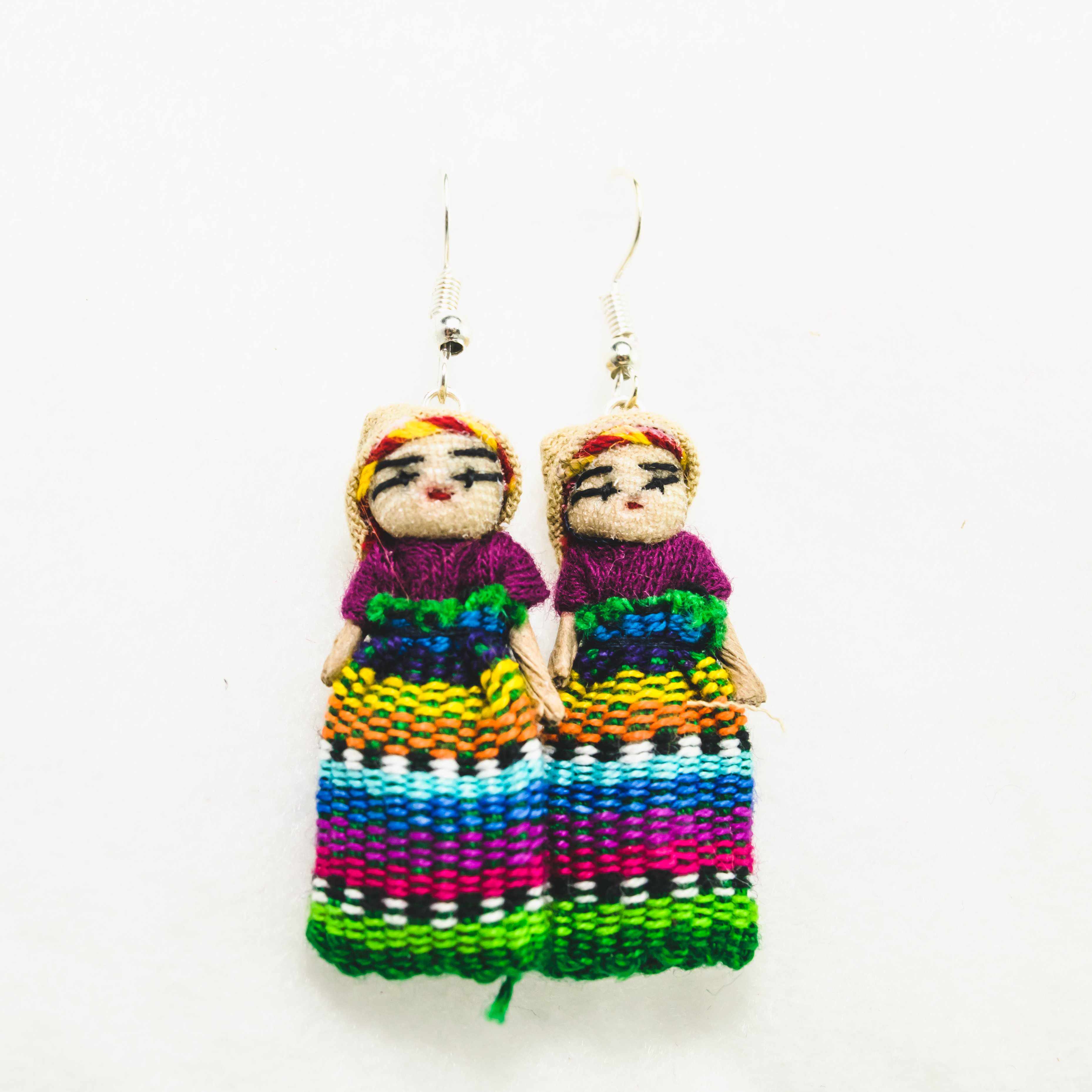 Worry Doll Boho Earrings - Guatemala