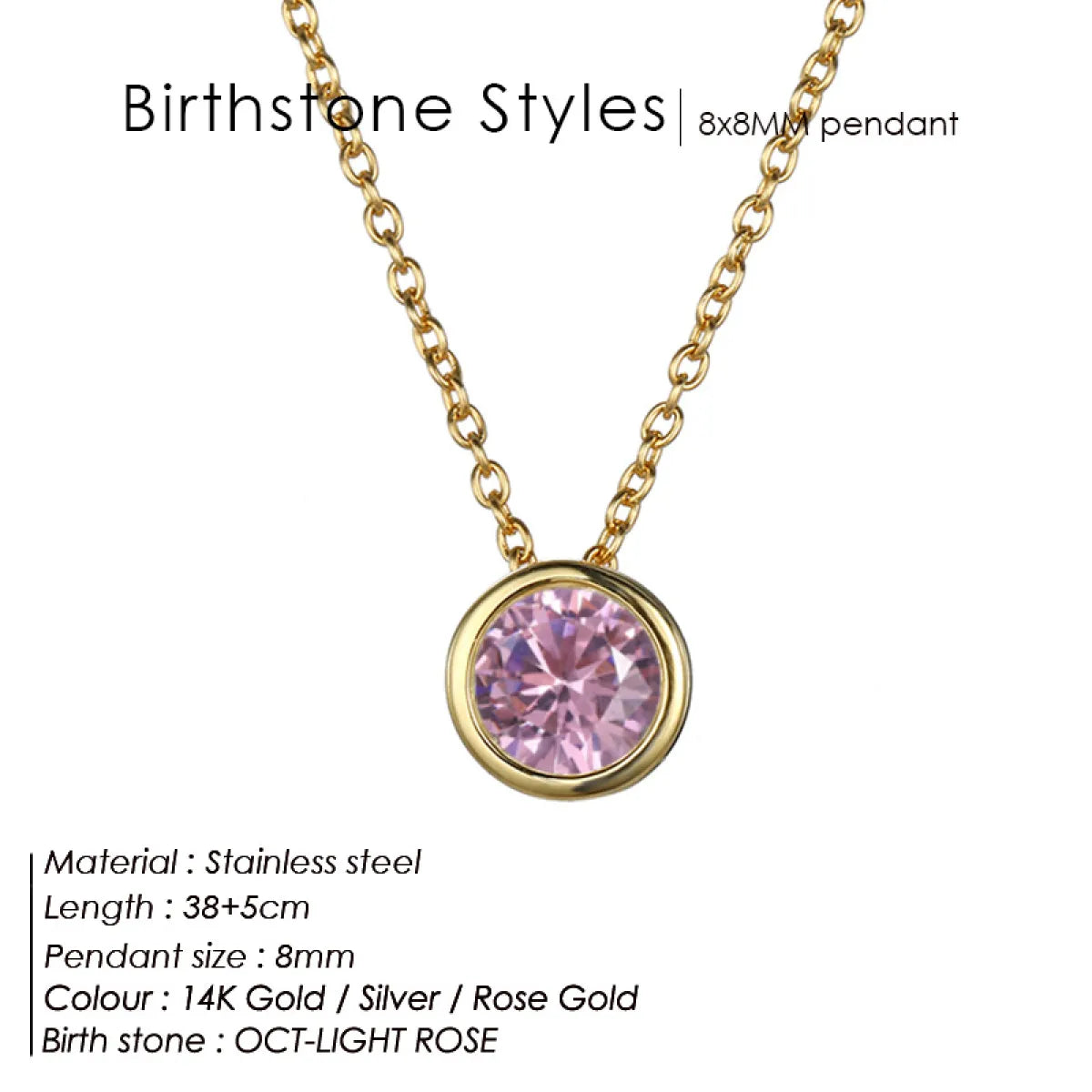 Style Loft Collection Stainless Steel Birth Gemstone Necklace