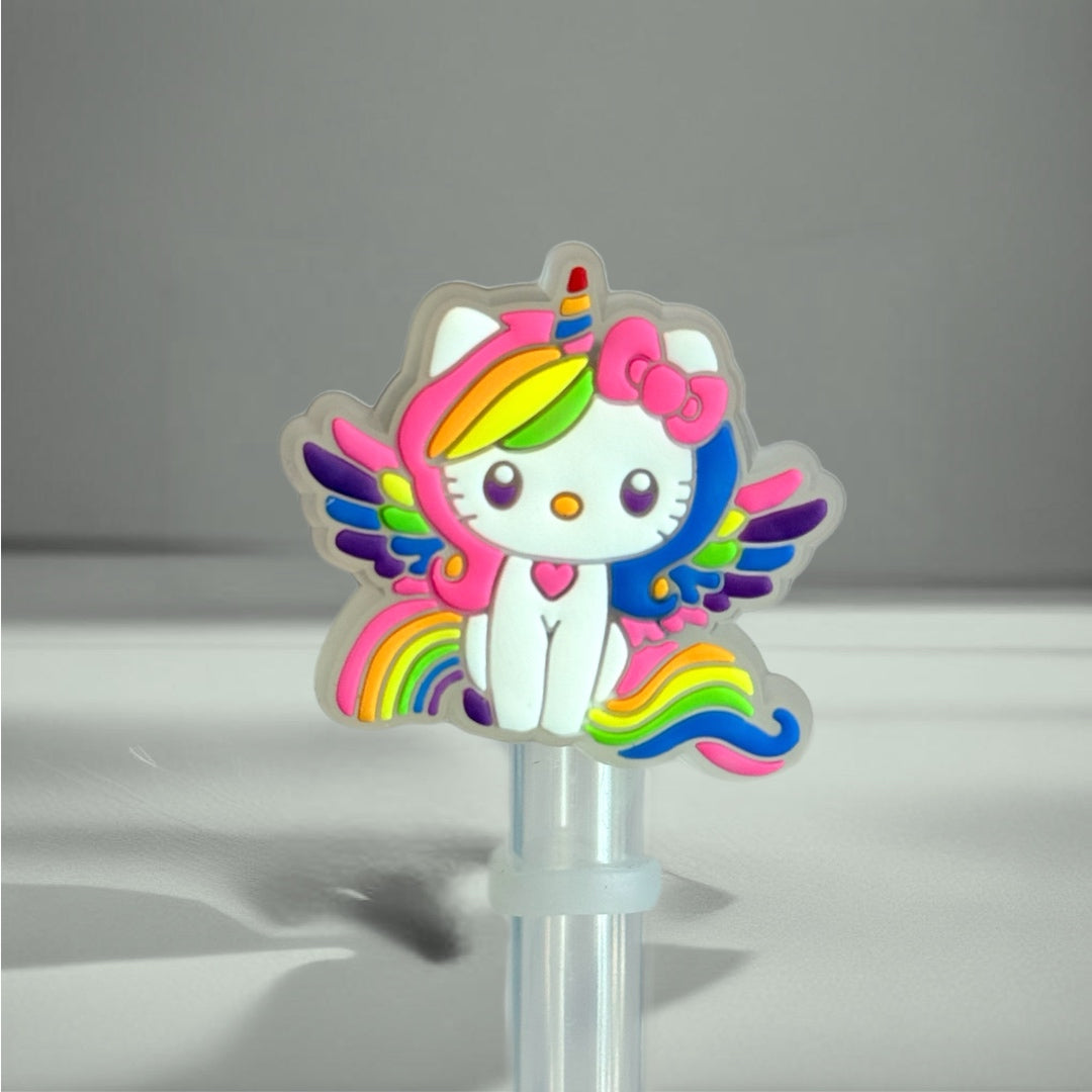LED LIGHT UP UNICORN STRAW TOPPER