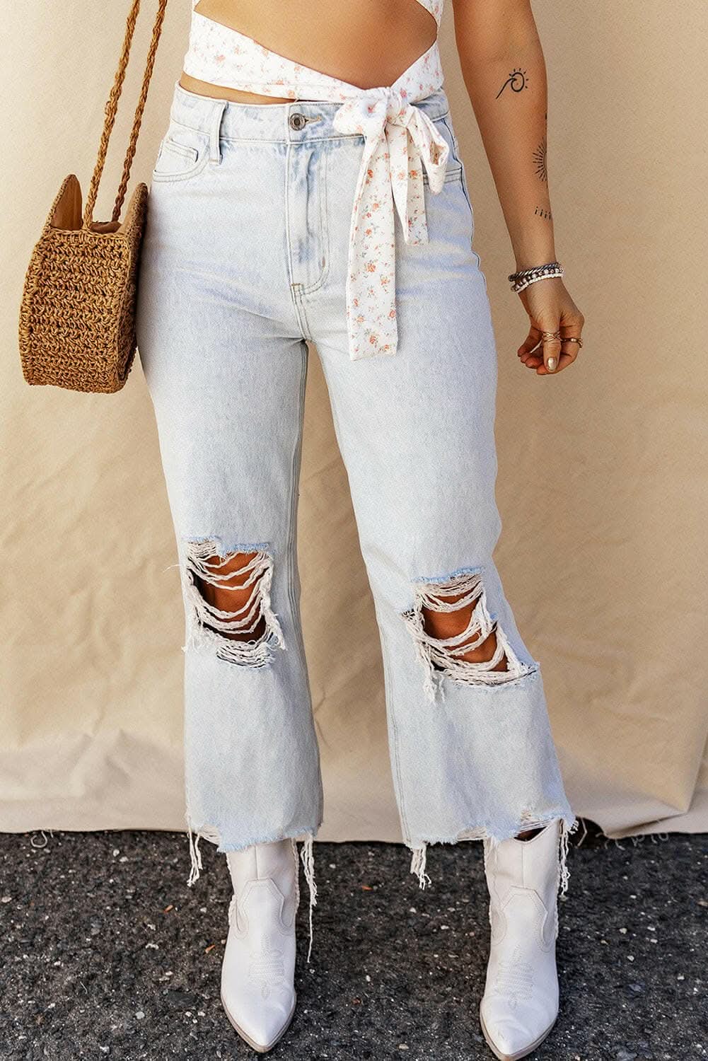Jeans &amp;amp; Denim Edgy distressed denim jeans