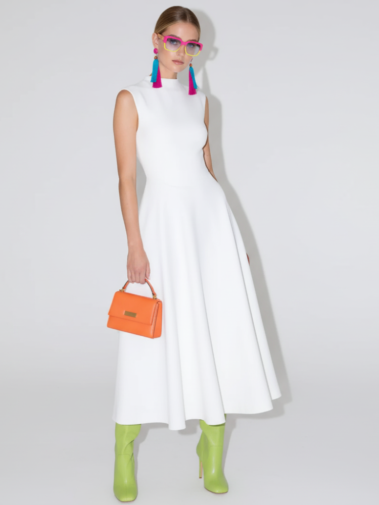 Elegant Sleeveless High-Waist A-Line Dress For Women, Upper West Side, BYMANYC New York.