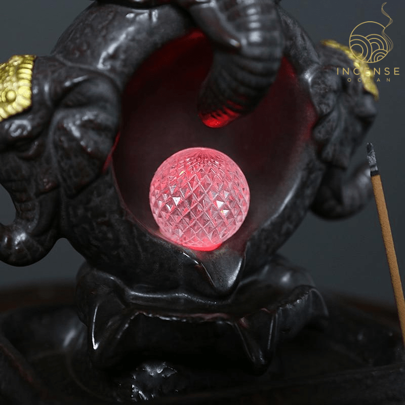 Elephant Statue Waterfall Incense Burner