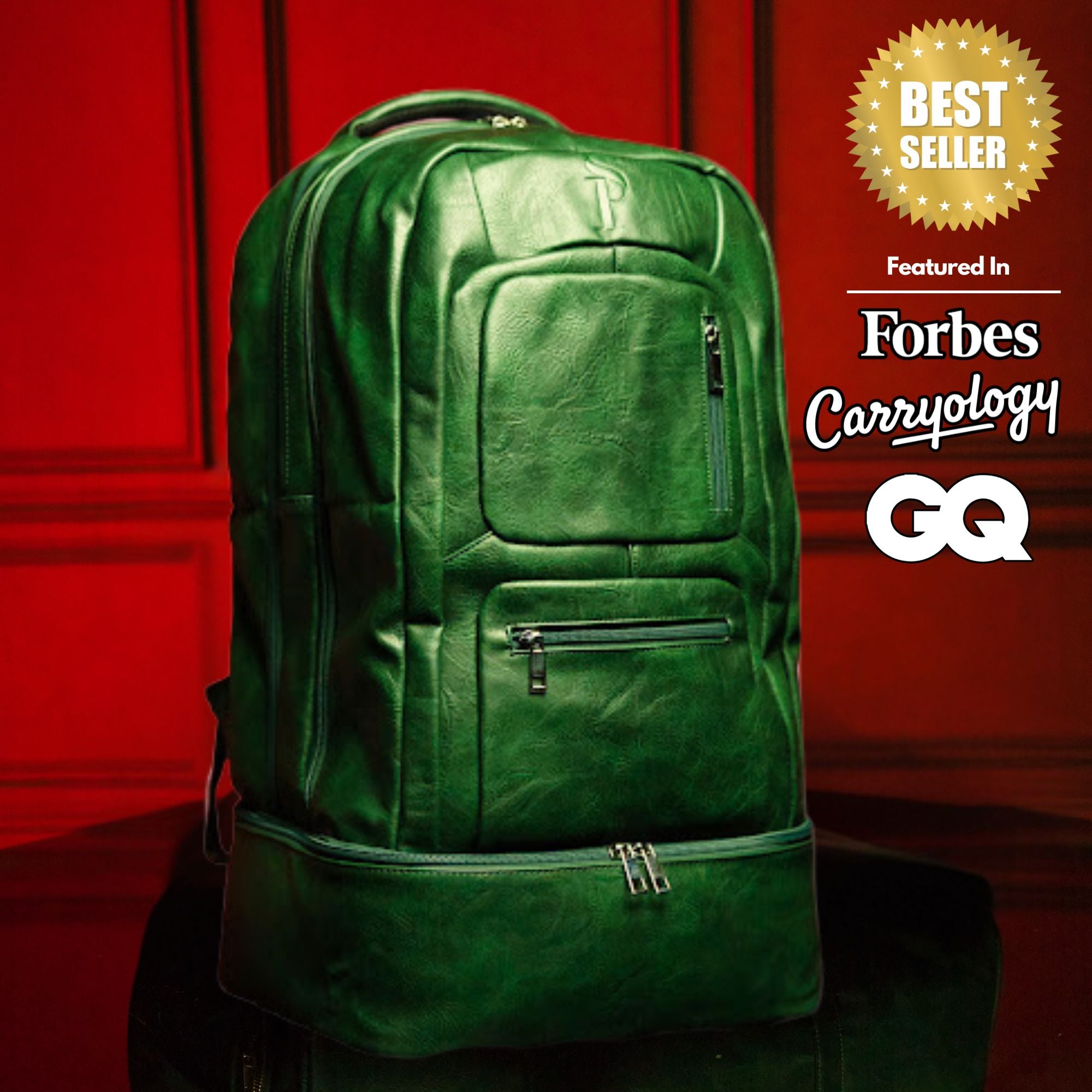 Emerald Green Leather Carry-On Patented Backpack (Only 300 Made)