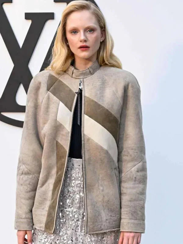 Emma Laird Suede Leather Jacket