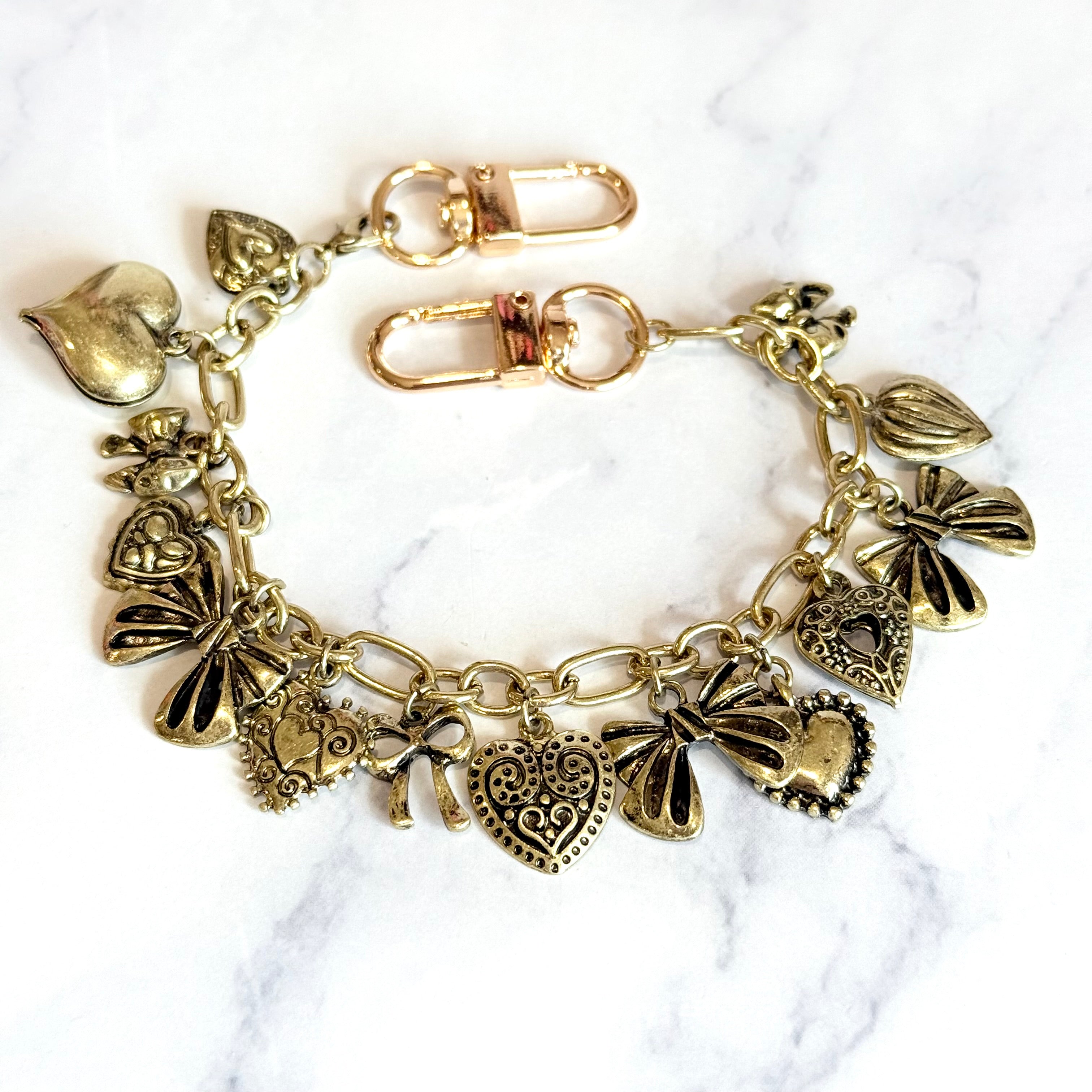 Hearts &amp;amp; Bows Deluxe Tumbler Charm Necklace