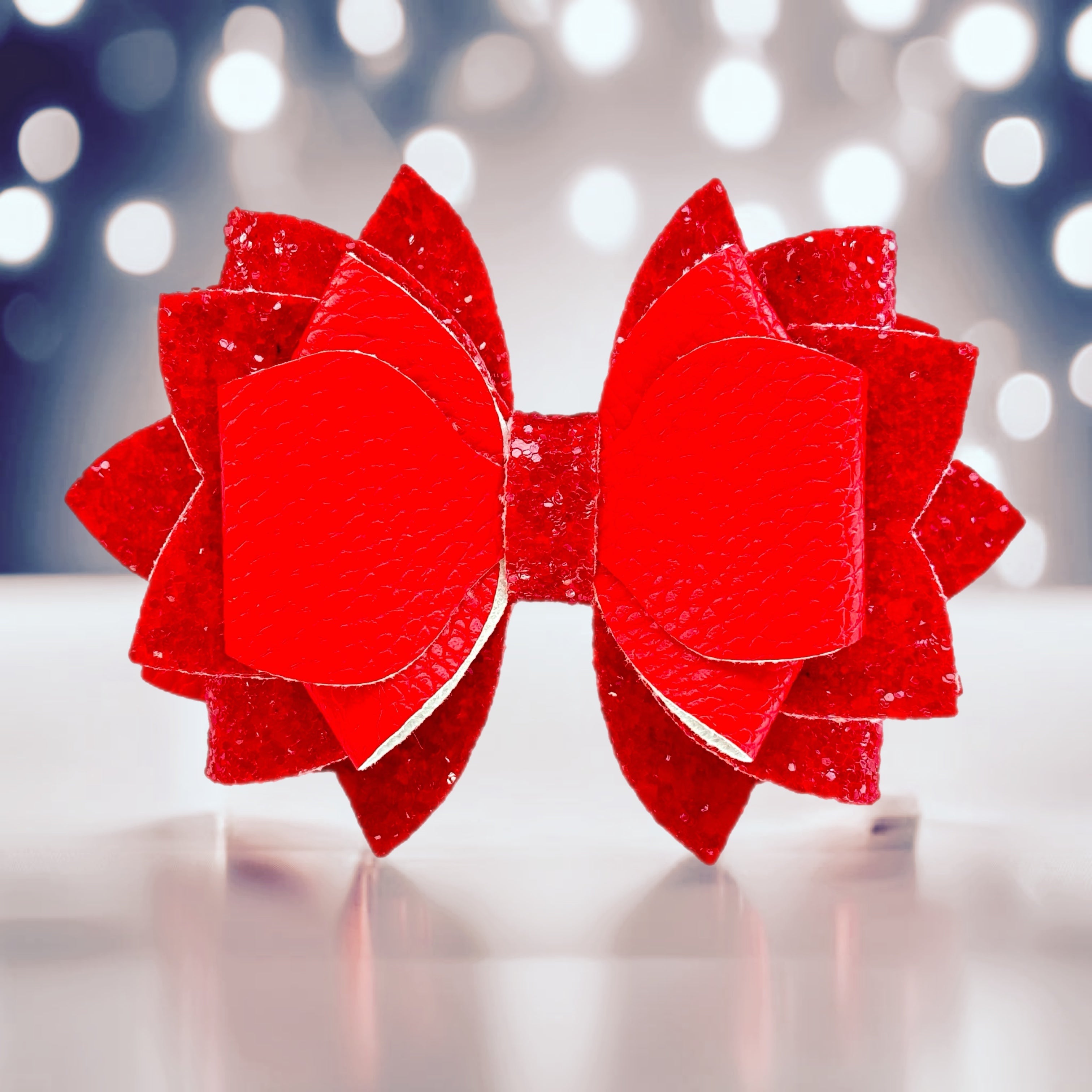 Merry &amp;amp; Bright Red Glitter Tumbler Bow