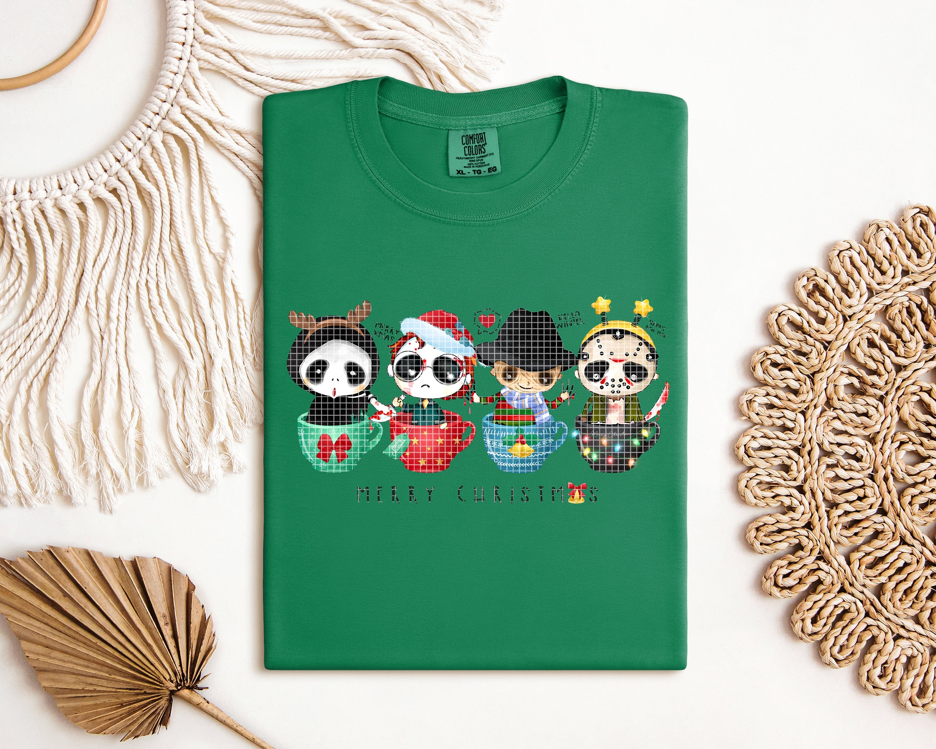 Merry Christmas Horror Cups Graphic Tee