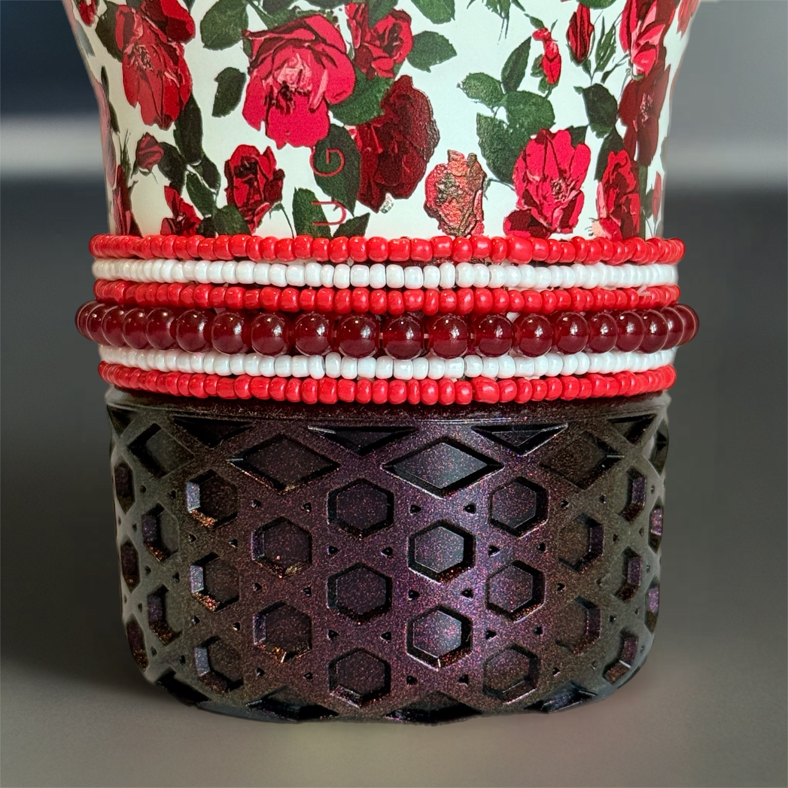 Red &amp;amp; White Tumbler Bracelet Stack