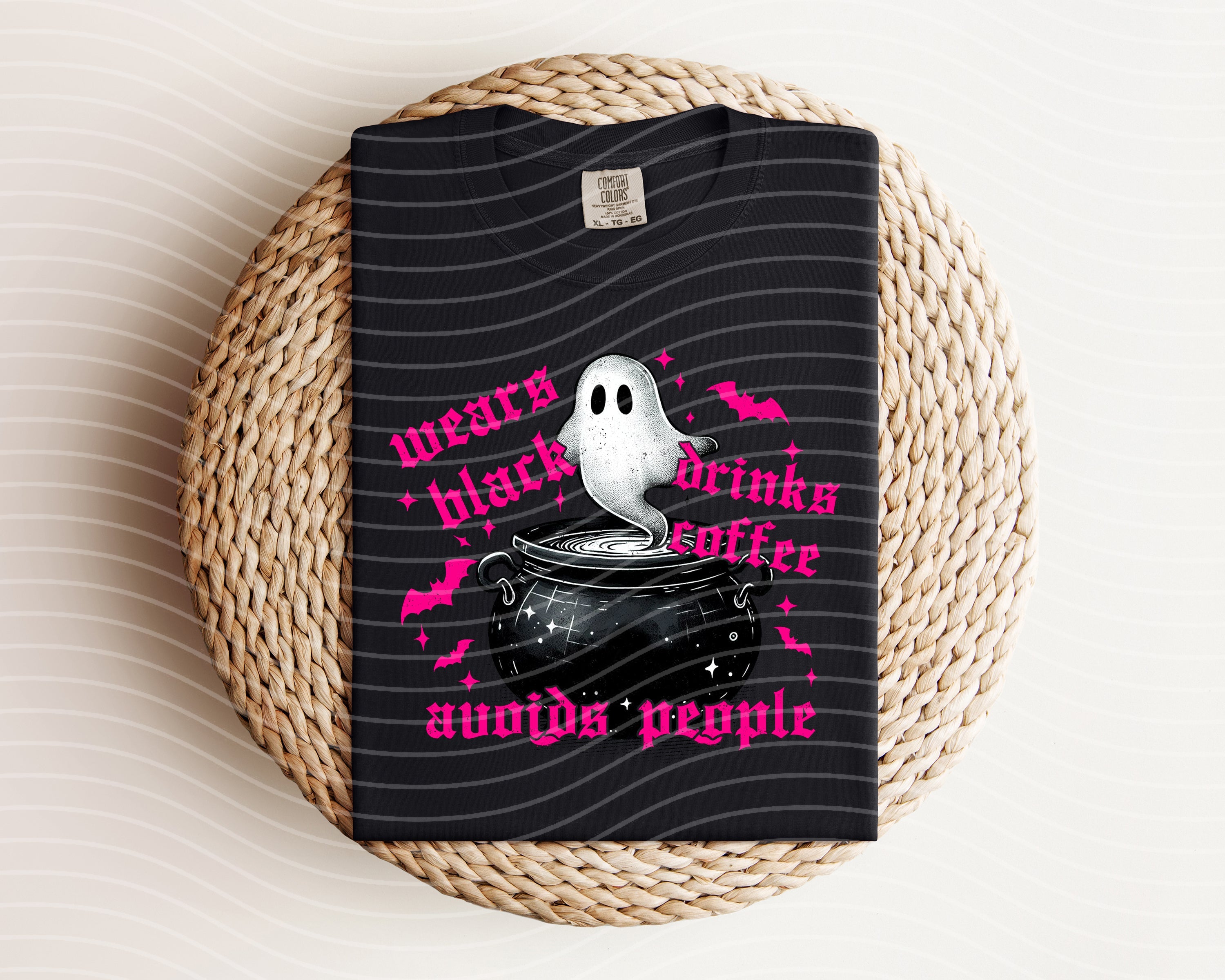 Wears Black Drinks Coffee Avoids People Graphic Tee