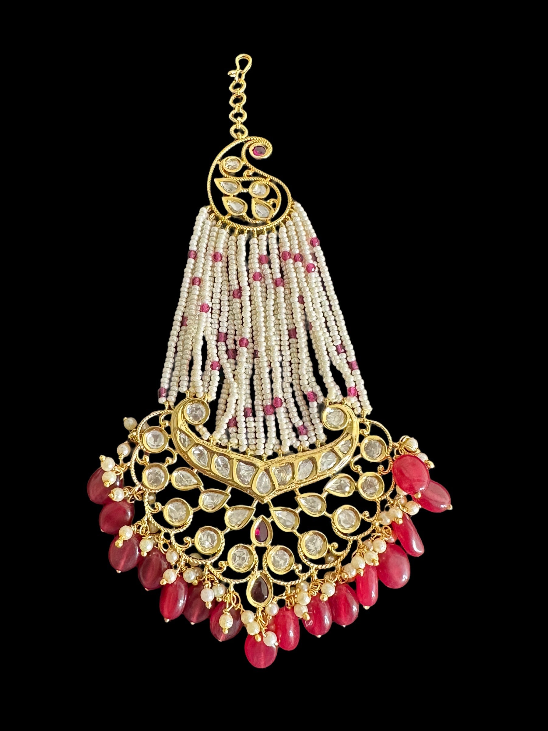 DJHR90 Gold plated high quality Polki jhoomar  ( READY TO SHIP )