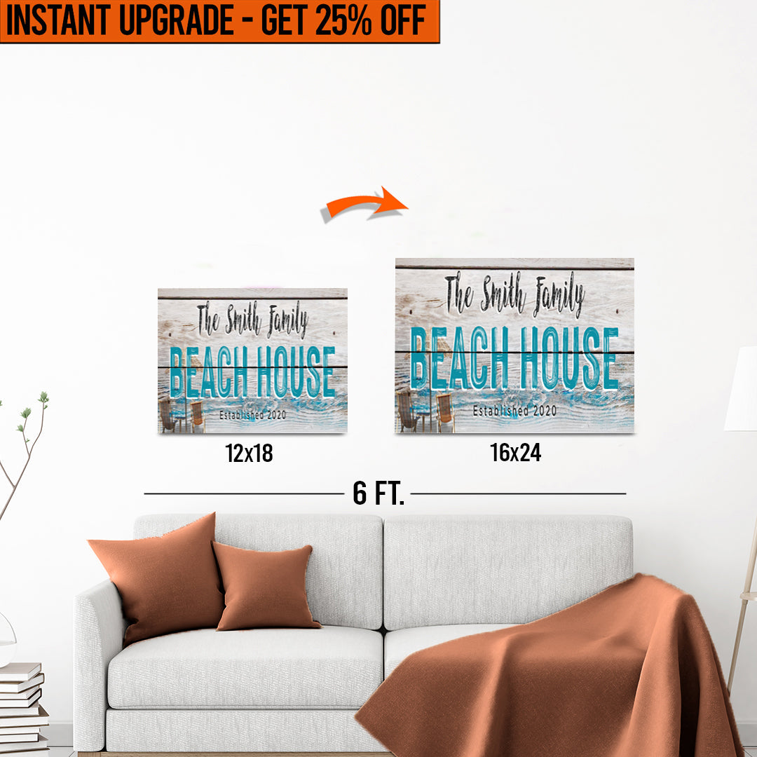 Upgrade Your 12x18 Inches &amp;#39;Beach House&amp;#39; Canvas To 16x24 Inches