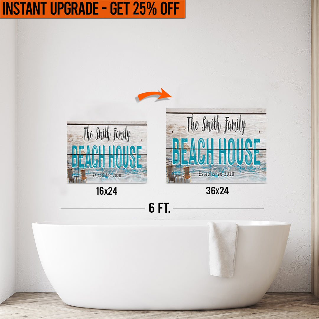 Upgrade Your 16x24 Inches &amp;#39;Beach House&amp;#39; Canvas To 36x24 Inches