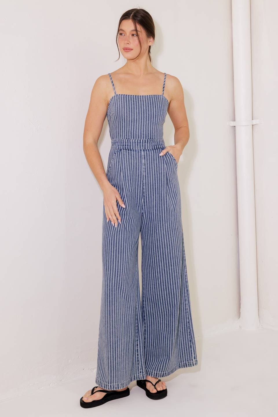 BEGIN AGAIN BLUE DENIM JUMPSUIT