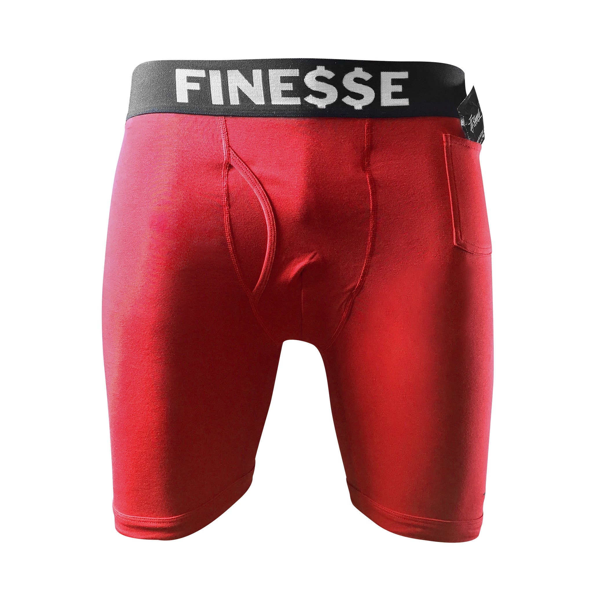 &amp;quot;Finesse&amp;quot; Boxer Brief Underwear (2PK-Red)