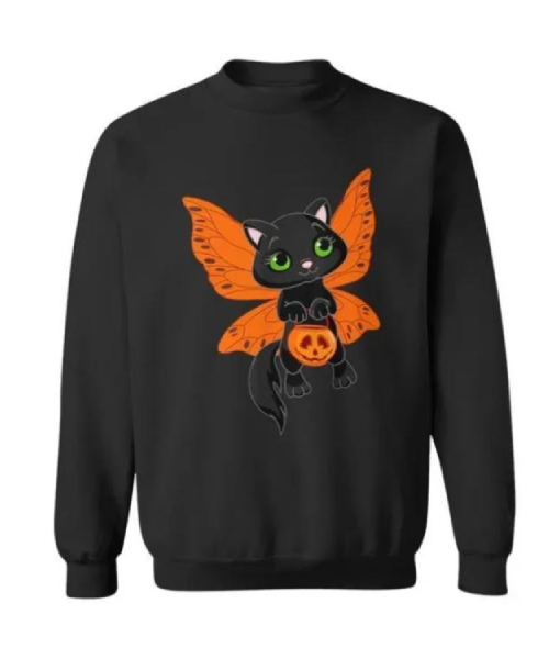 Fairy Cat Pumpkin Printed Sweatshirt
