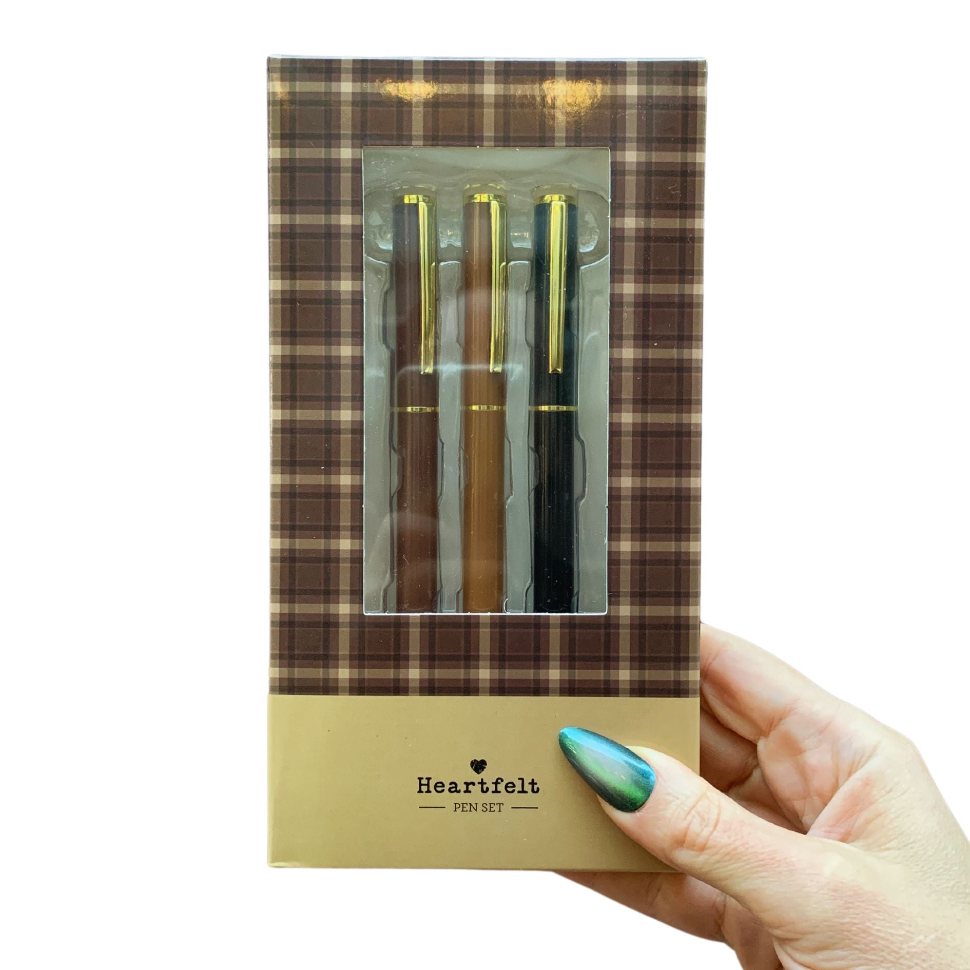 Favorite Memories 3 Piece Pen Set | Father&amp;#39;s Day Dad Gift For Him | Set Of 3 Giftable Pens in Plaid Box | Refillable