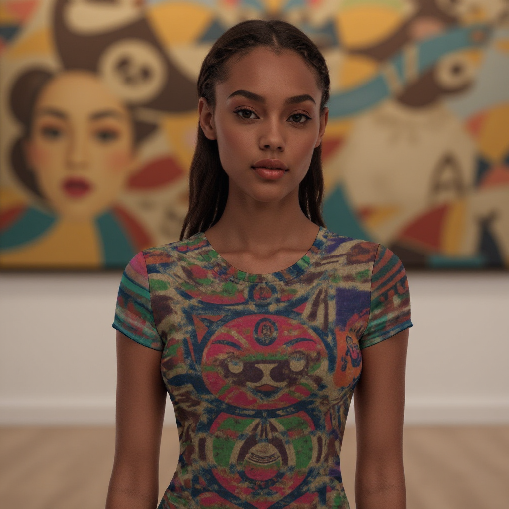 Feline Urbana Women&amp;#39;s Short Sleeve Mesh Blouse Top