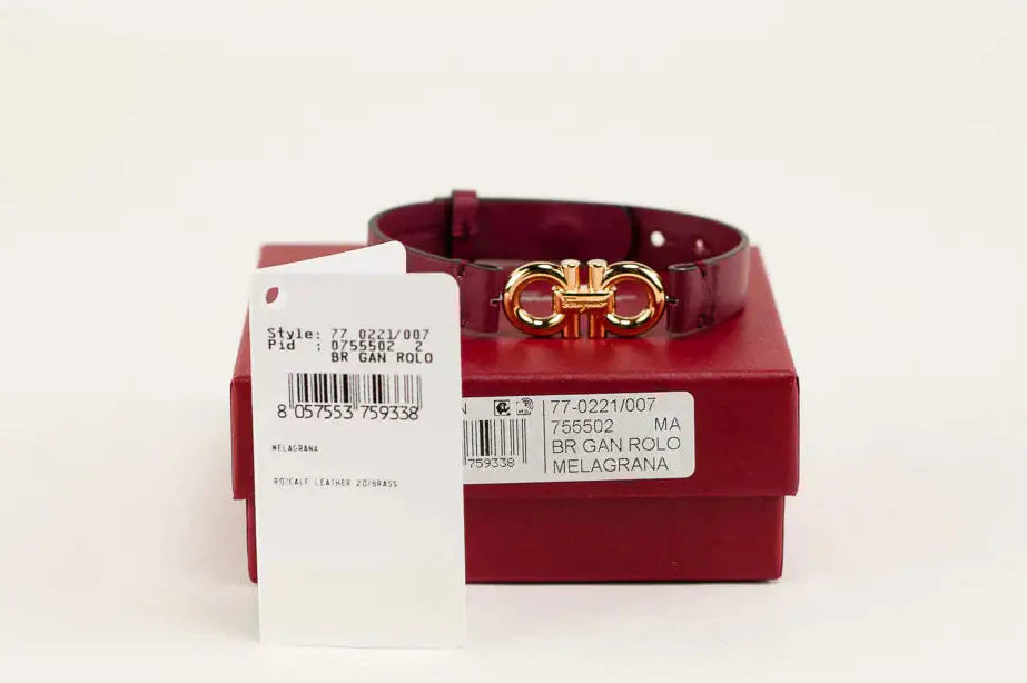 Style Loft Collection x Salvatore Ferragamo Pomegranate Reversible Double Gancini Hook Leather Bracelet