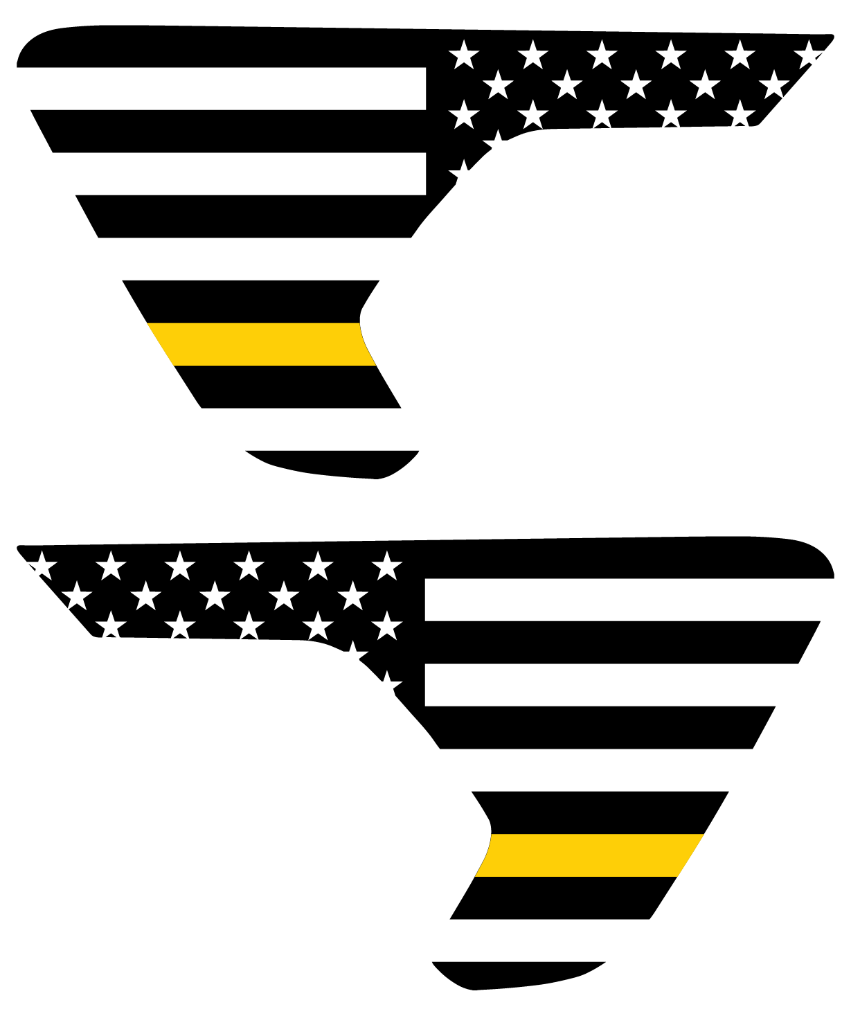 Thin Yellow Line Flag Vent Decals