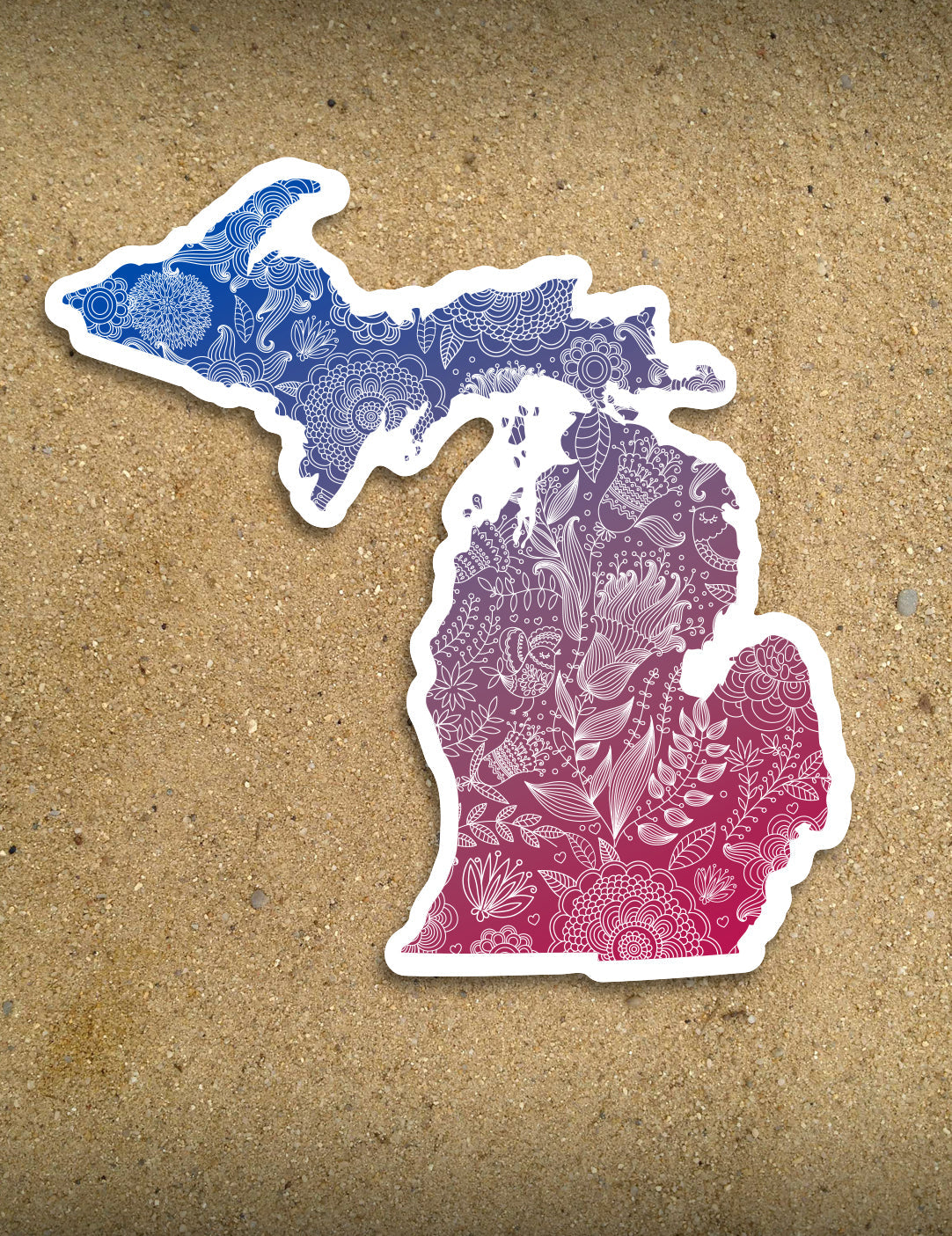 Floral - 4&amp;quot; Michigan Sticker