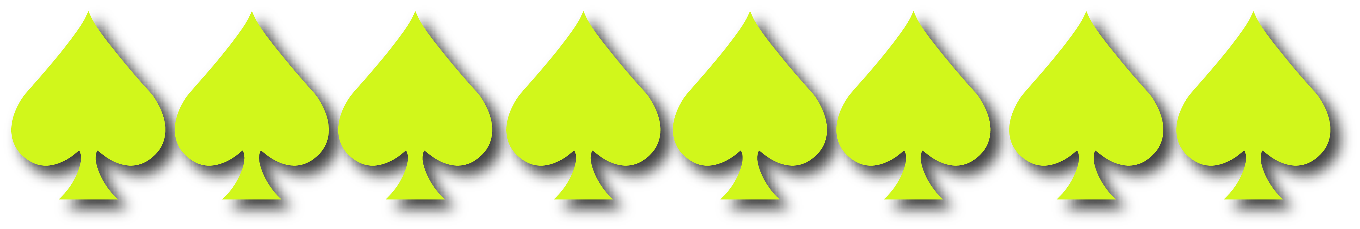 FLUORESCENT YELLOW REFLECTIVE ACE OF SPADE HELMET DECAL 8 PACK