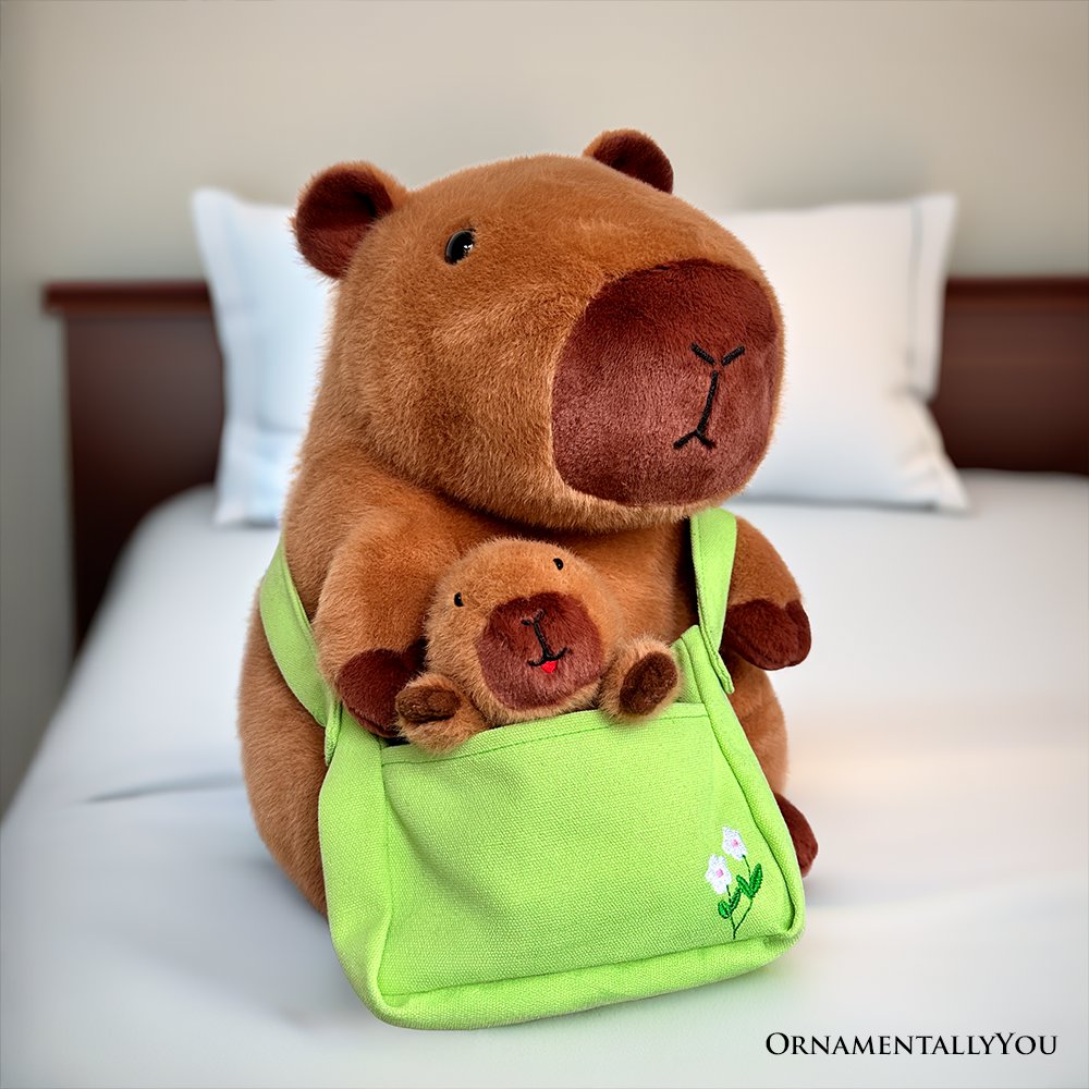 Coco the Capybara and Her Baby Plushie Set, Adorable 12&amp;quot; Stuffed Animal Toy Gift for Children