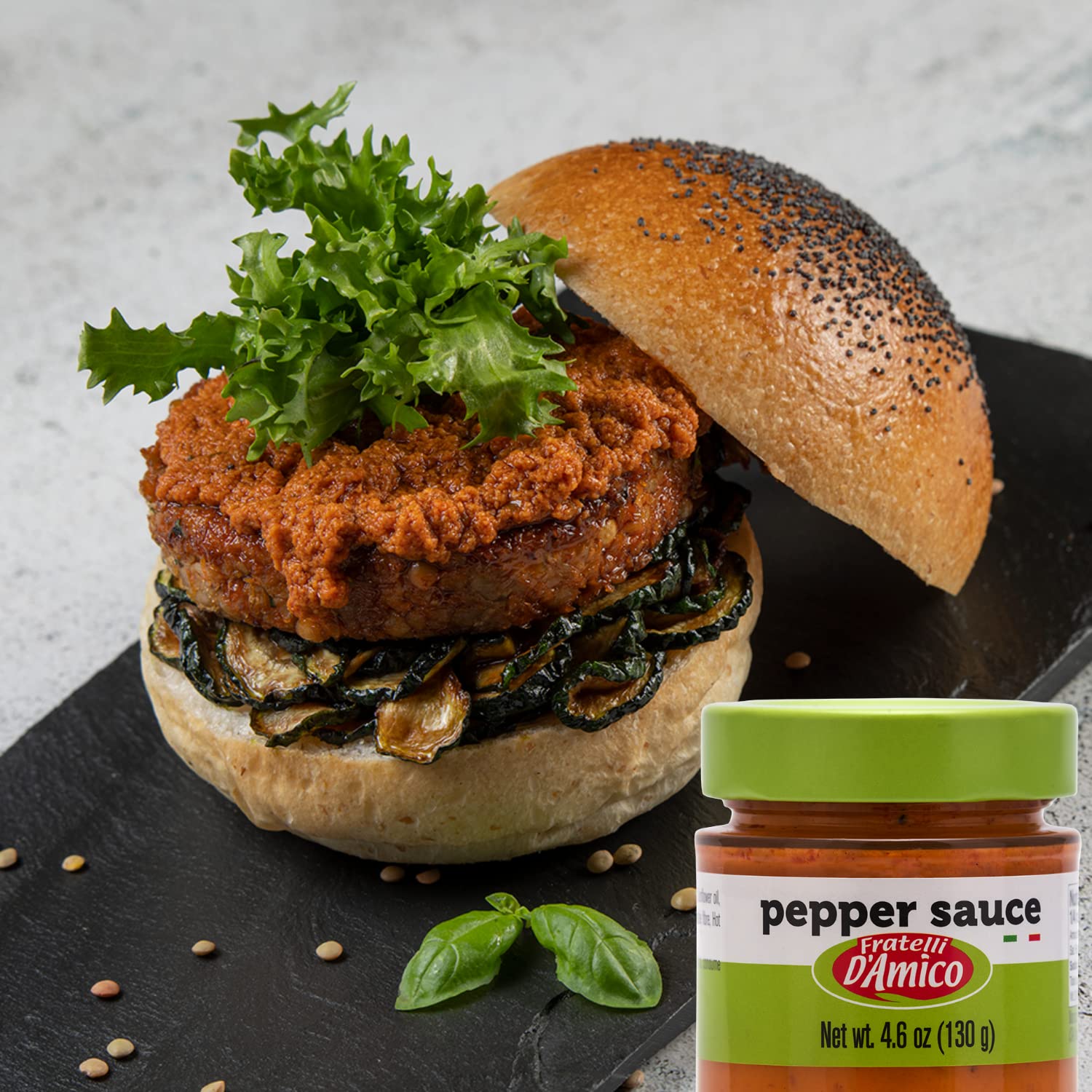 Fratelli D&#39;Amico, Red Pepper Pesto Sauce, 4.06oz (130g)