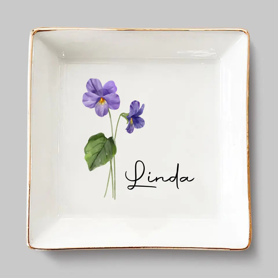 Friends Are Flowers That Never Fade - Personalized Jewelry Dish - Wedding Gift, Bridesmaid Gift For Her, Besties, Best Friends, Sisters