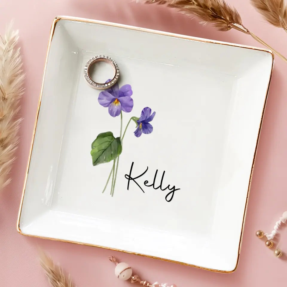 Friends Are Flowers That Never Fade - Personalized Jewelry Dish - Wedding Gift, Bridesmaid Gift For Her, Besties, Best Friends, Sisters