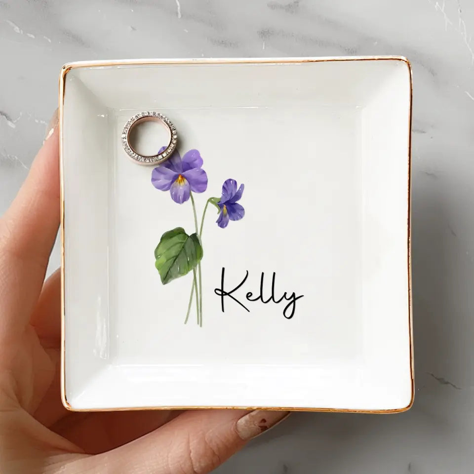 Friends Are Flowers That Never Fade - Personalized Jewelry Dish - Wedding Gift, Bridesmaid Gift For Her, Besties, Best Friends, Sisters