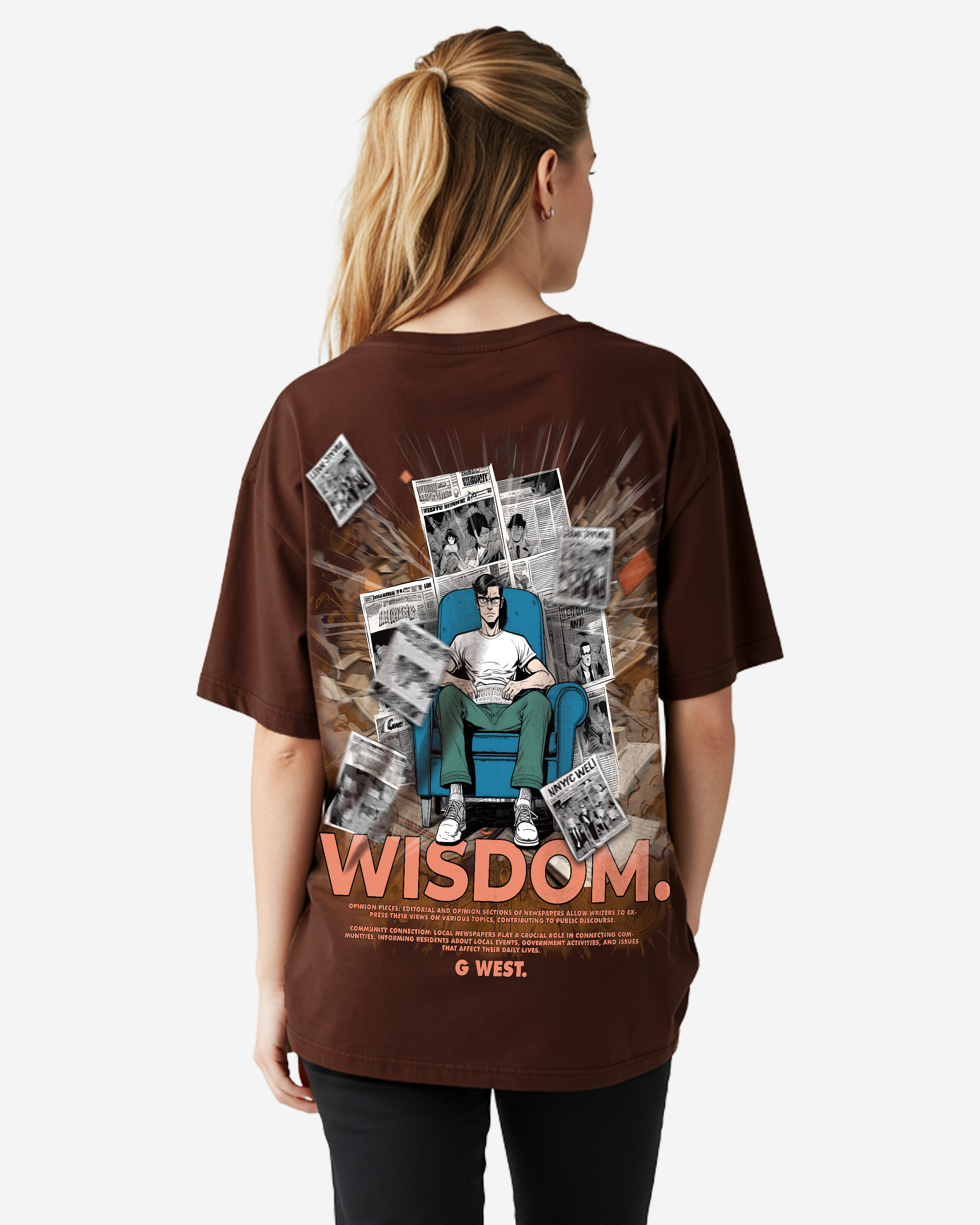 G West Womens Oversized Library T Shirt