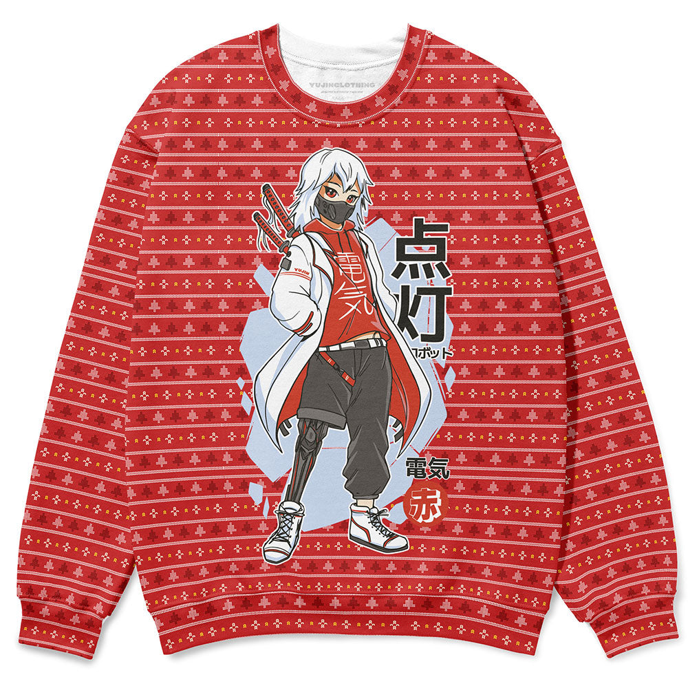 Anime Samurai Christmas Ugly Sweatshirt