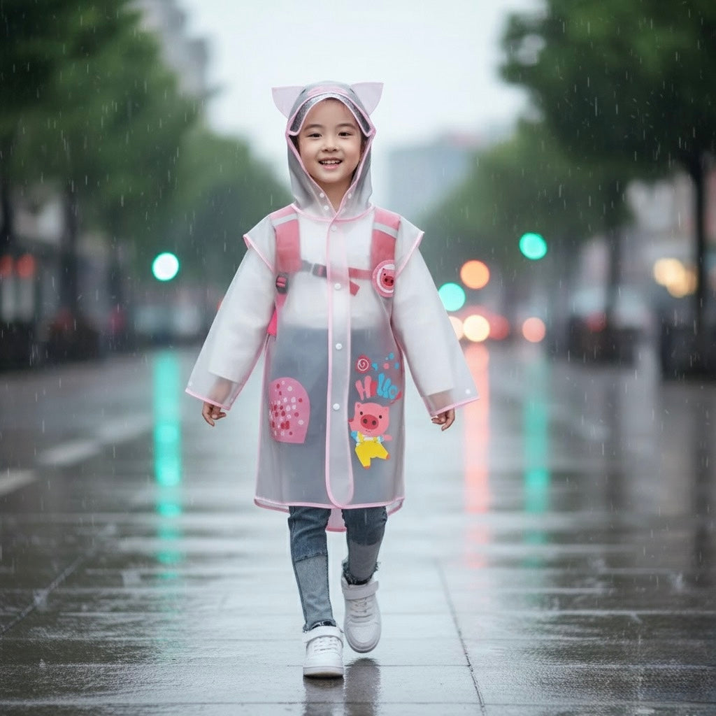 Kids&amp;#39; Hooded Waterproof Raincoat- Lightweight &amp;amp; Durable