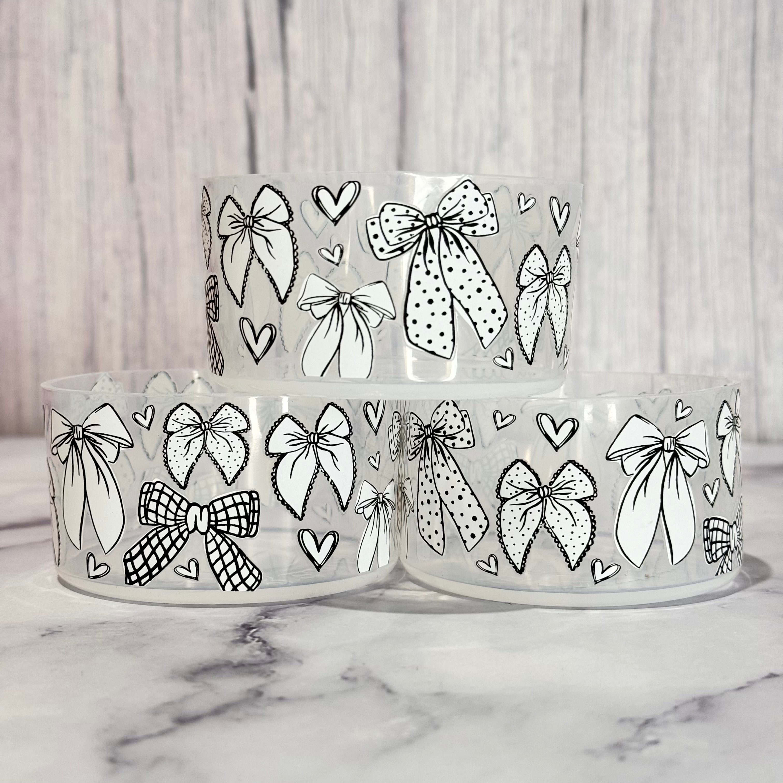 Clear White Bows Tumbler Boot