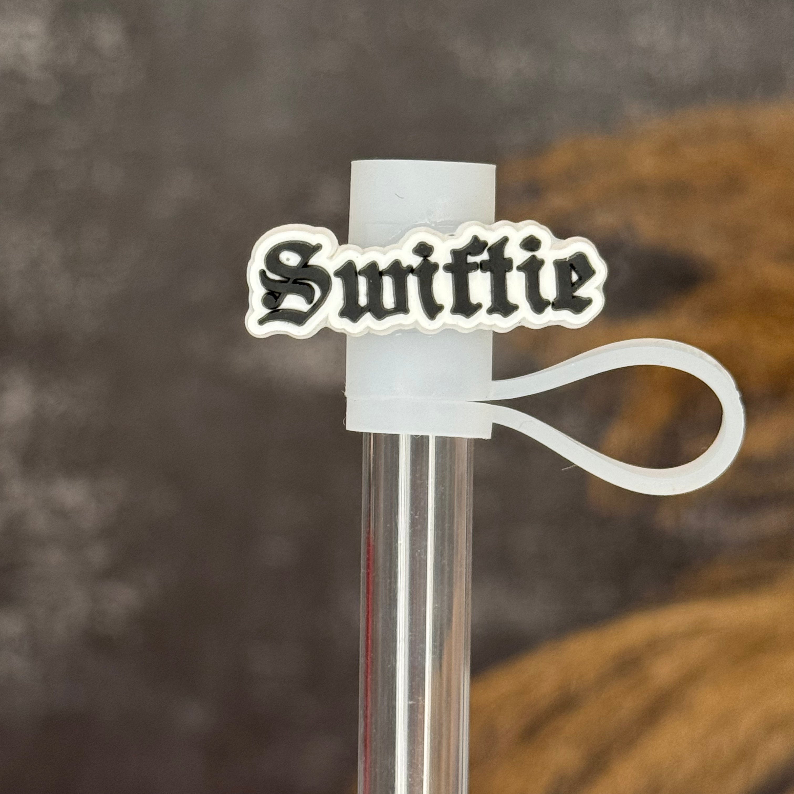 Swiftie Straw Topper black white