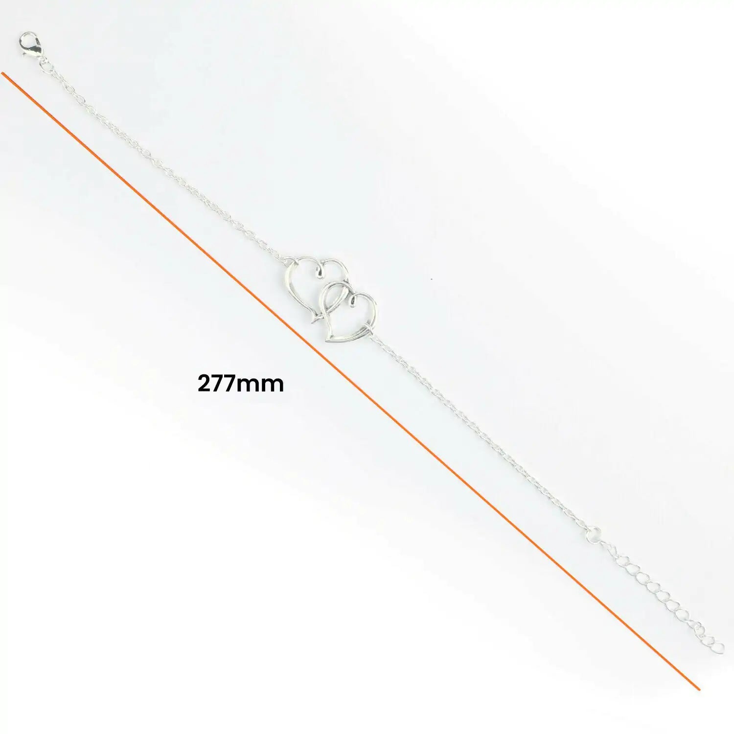 Style Loft Collection Double Heart Arrow Shape Ankle Bracelet