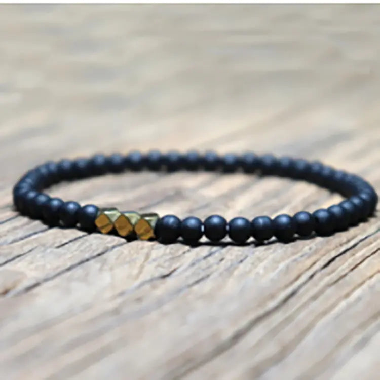 Stylel Loft Collection Natural Agate & Bronze Beaded Bracelet