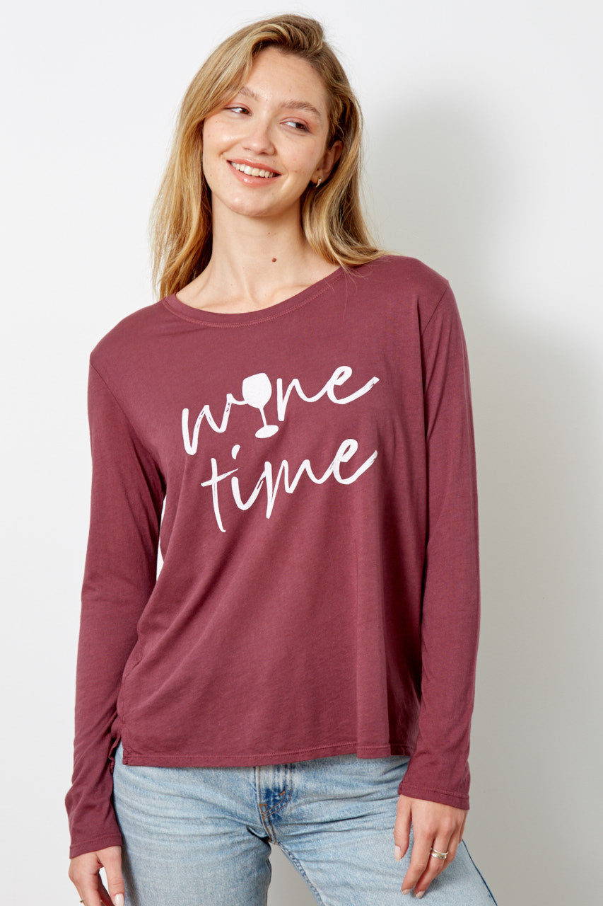 "Wine Time" Long Sleeve Tee