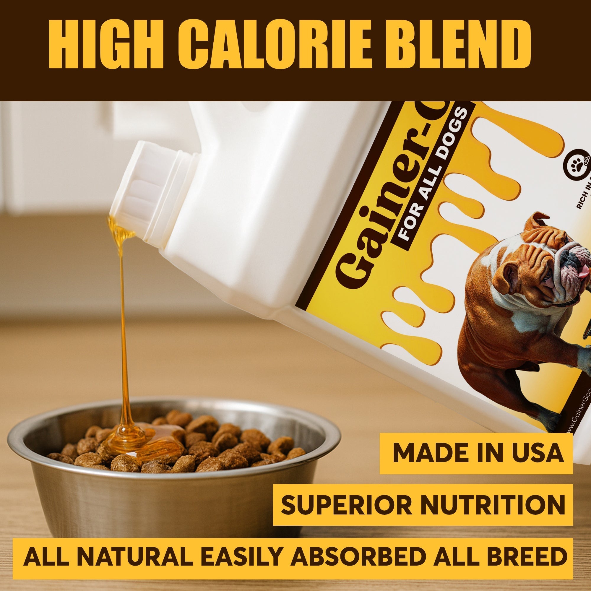 (64oz)  Gainer-GOO (for All Breeds) High Calorie Fat Liquid Weight Gainer