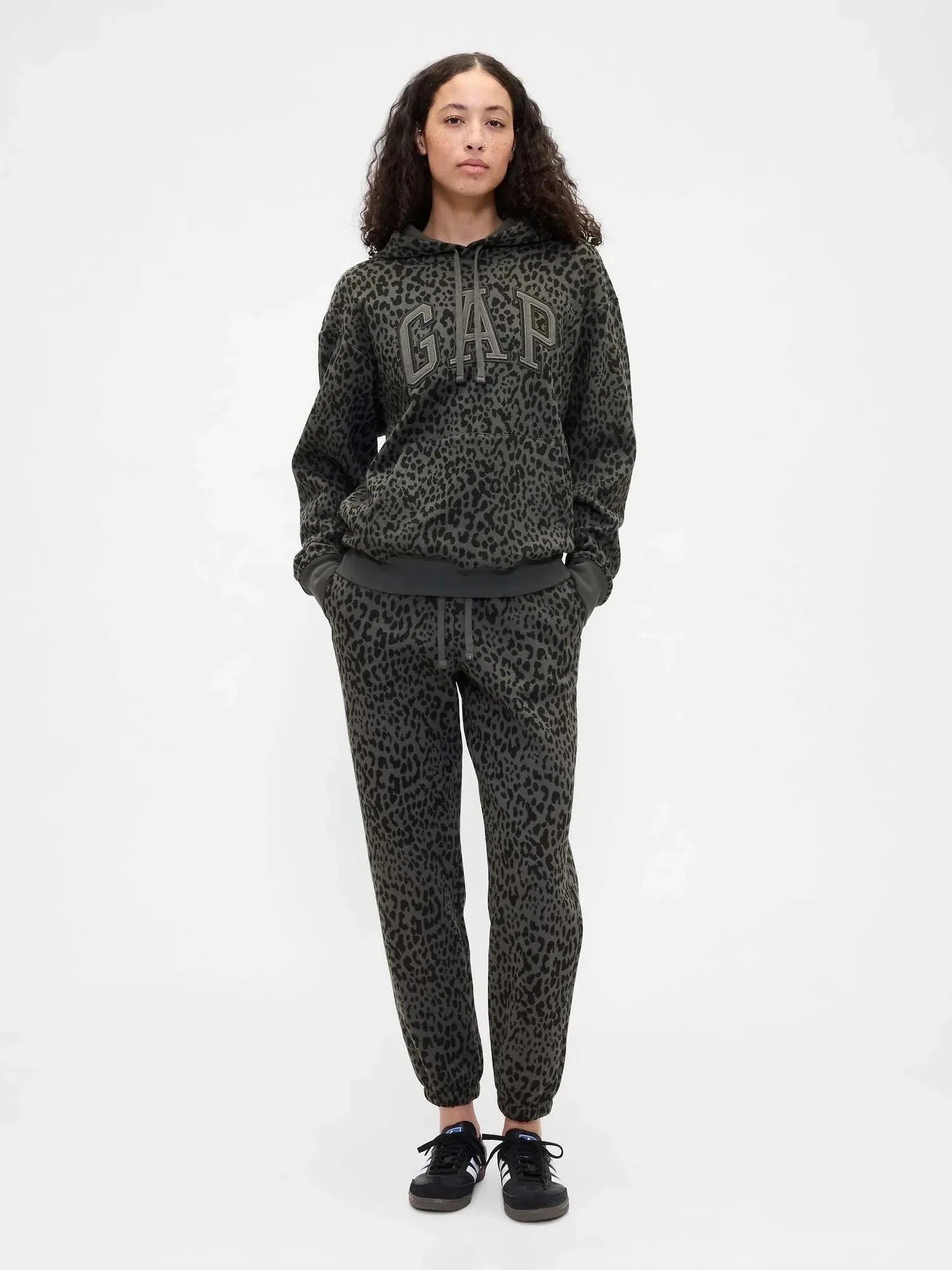Gap Logo Charcoal Leopard Hoodie
