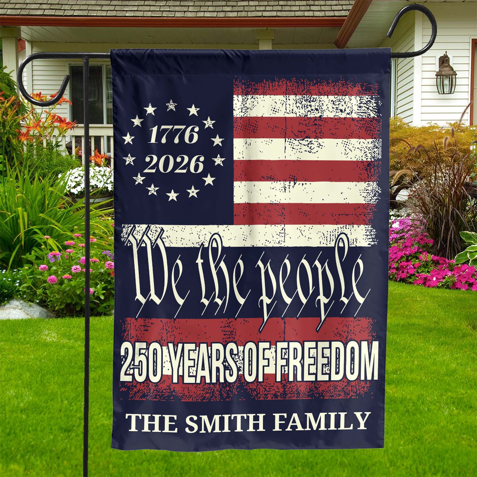 Personalized 250 Years Of Freedom Flag | Happy 250th Birthday USA Flag | America 250th Anniversary Flag | Patriotic 4th Of July House Flag Garden Flag 682490