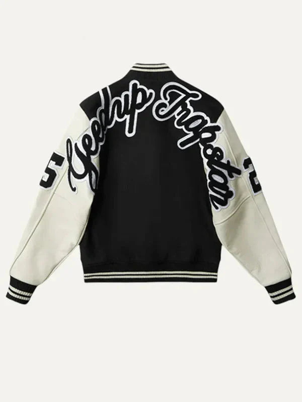 Geedup x Trapstar Letterman Black Varsity Jacket