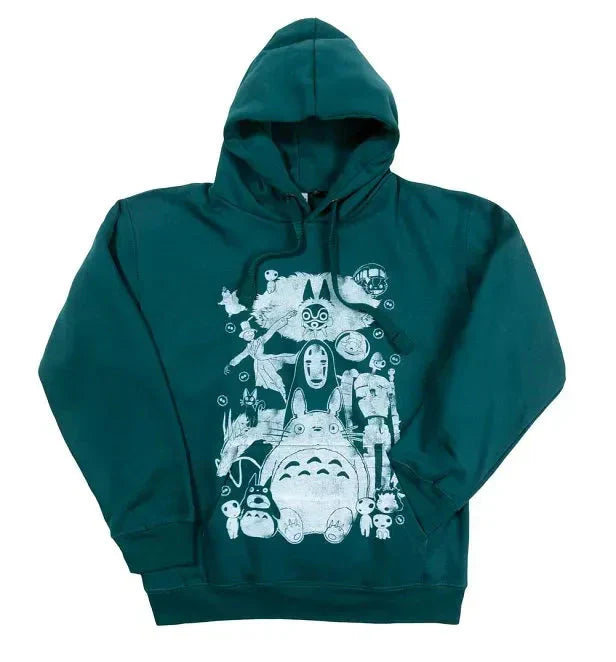Ghibli Gang Green Fleece Hoodie