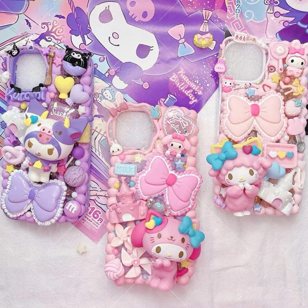 Girls&#39; Color Kuromi Handmade Cream Phone Case | ZAKAPOP