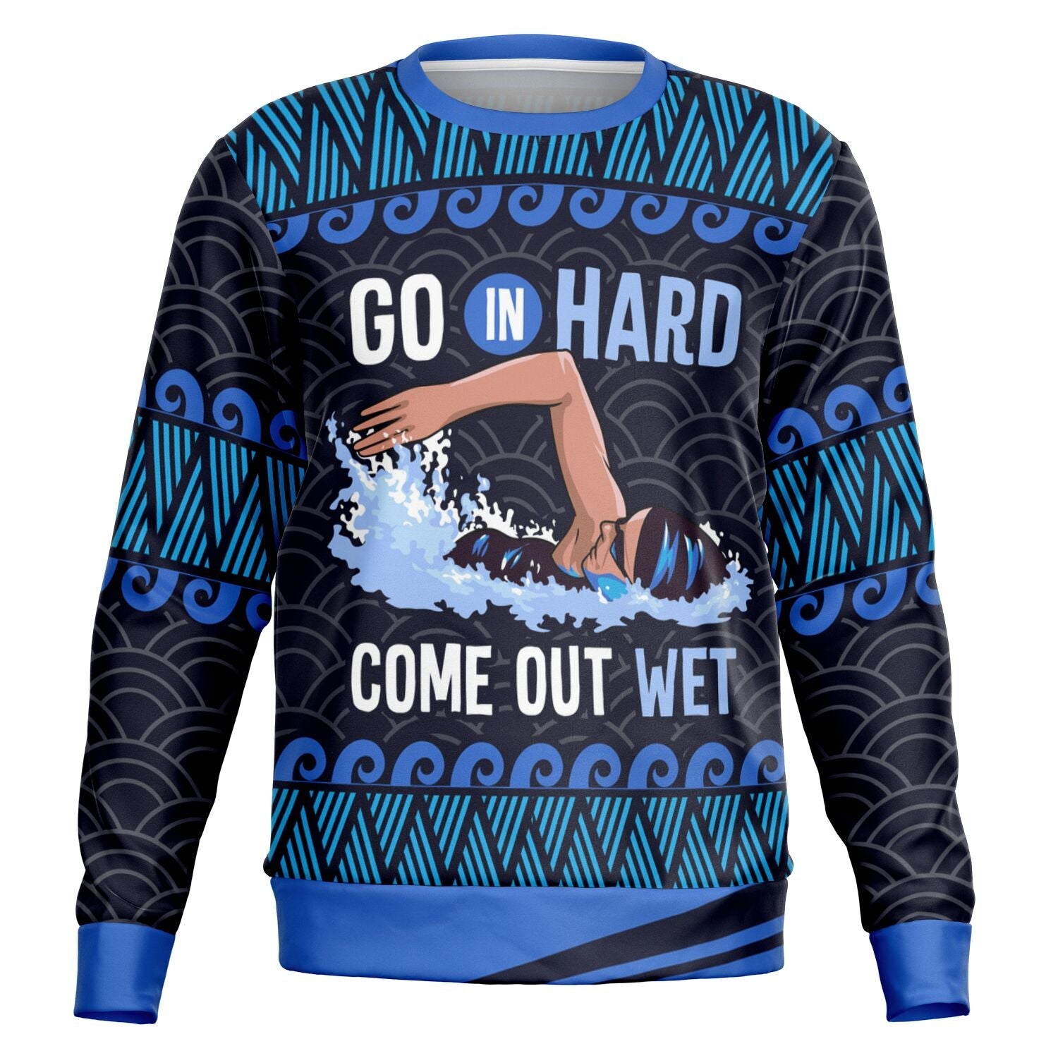 Go In Hard, Come Out Wet Swimming Christmas Sweatshirt